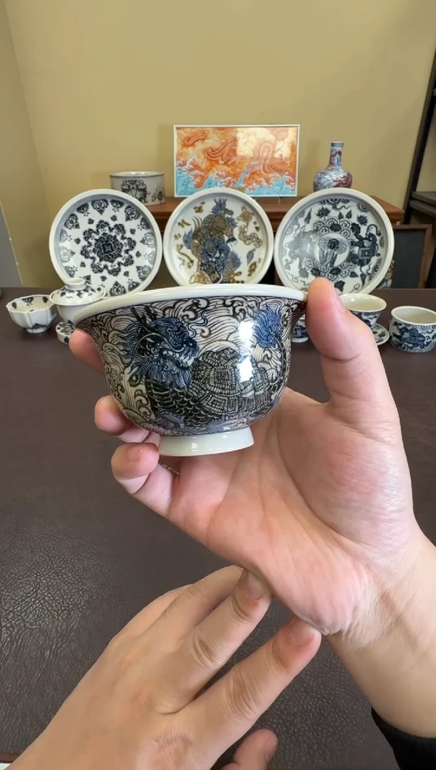 二号釉龙龟纹压手杯