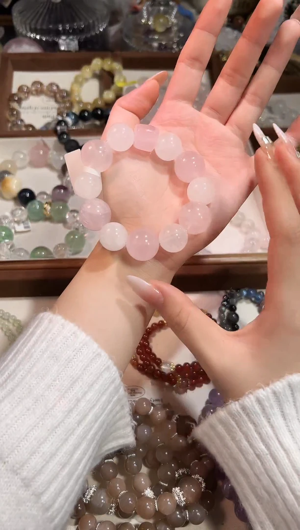 合金手链水晶粉水晶手链