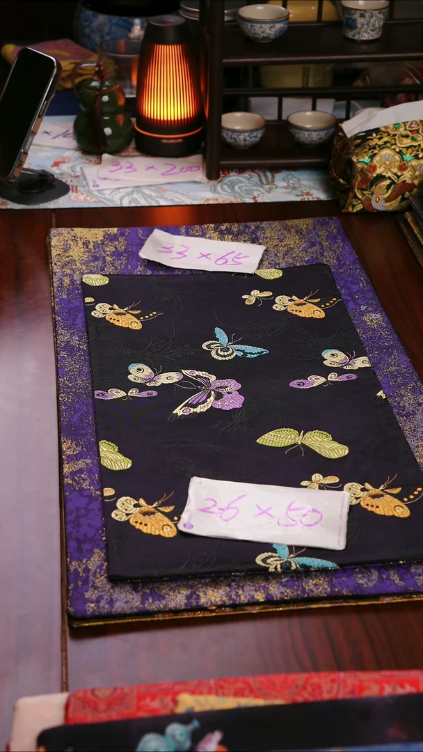 【梦幻蝴蝶双面】中国风干泡织锦茶席33*65