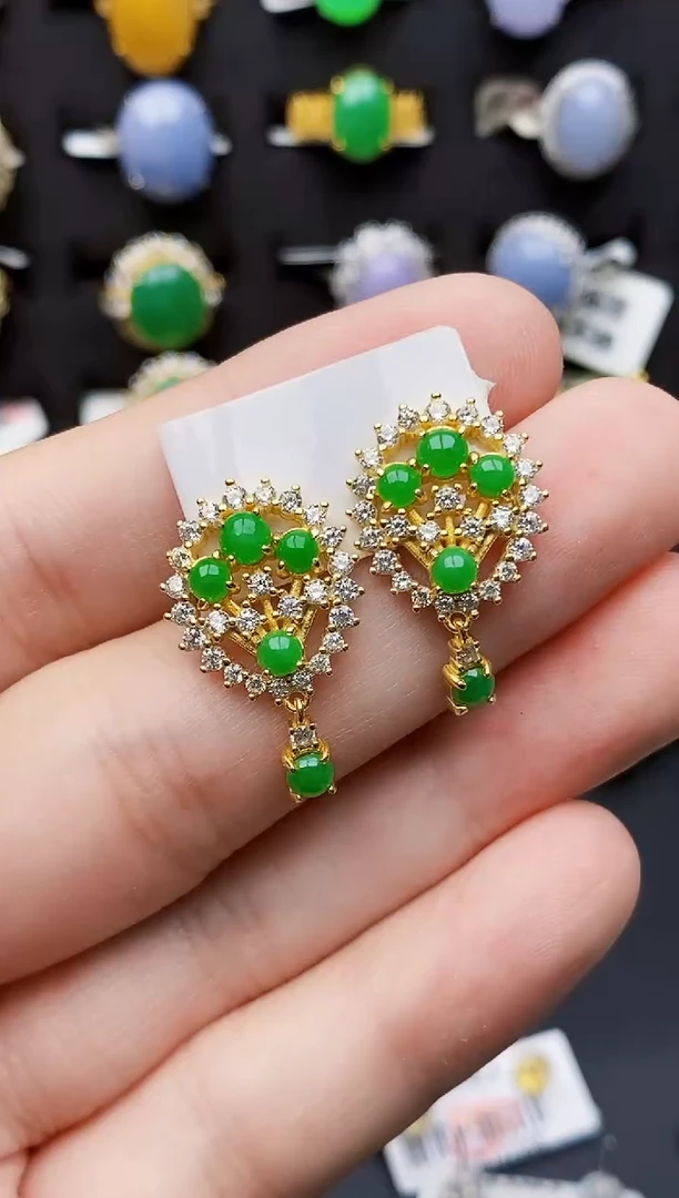 银S925镶嵌戒指翡翠8091