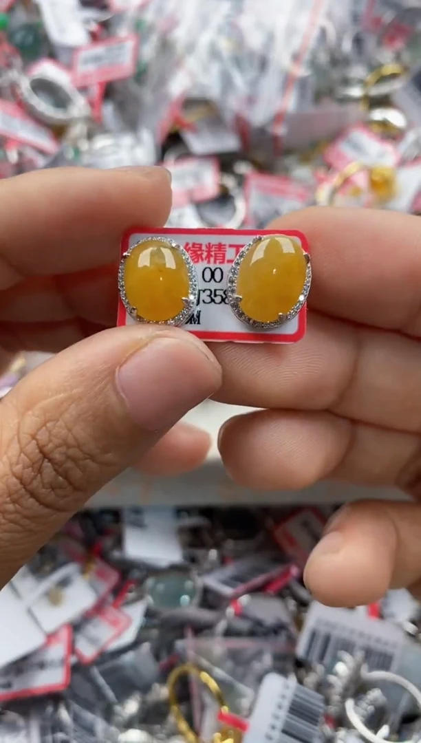 银S925镶嵌戒指翡翠333             6