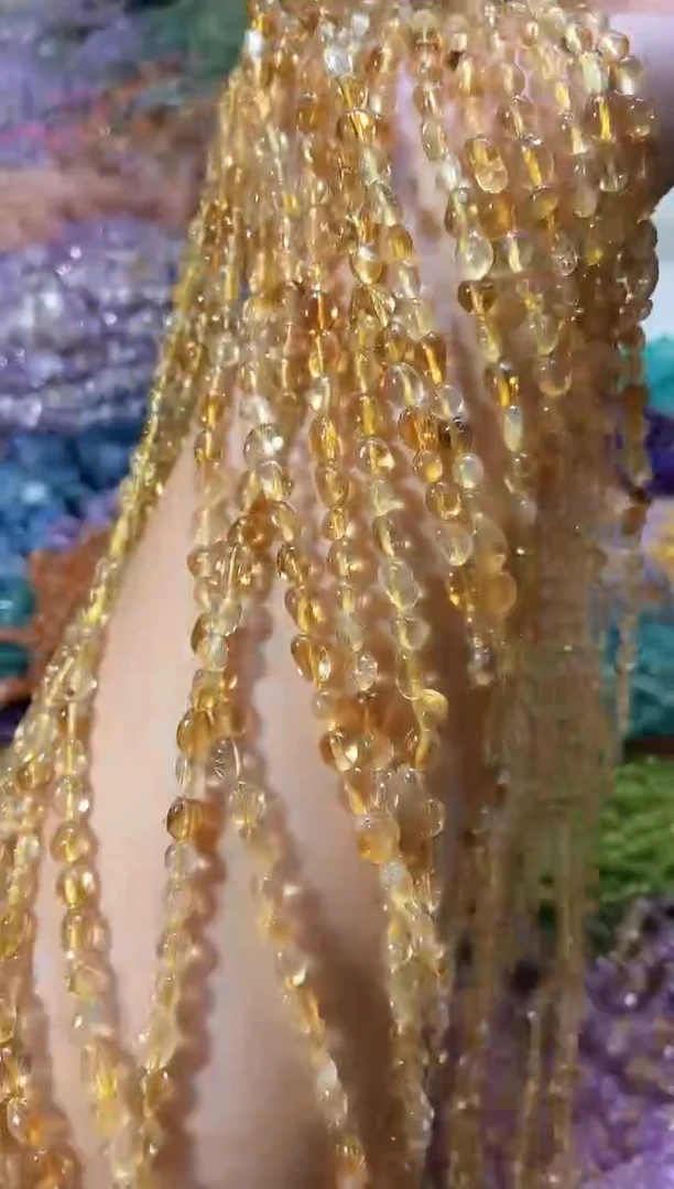 水晶珠宝半成品未镶嵌随形黄水晶