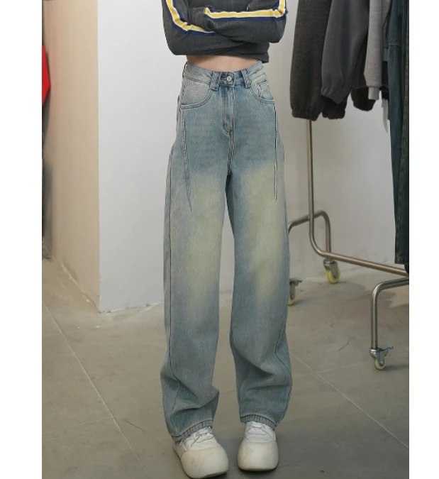 【JIANGZHUO】-白日梦-D百搭潮牌高腰堆堆裤情侣宽松水洗 FAE38050