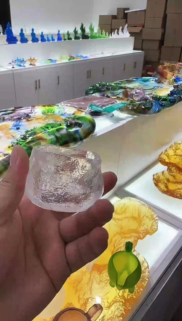手工艺品琉璃冰裂纹口杯