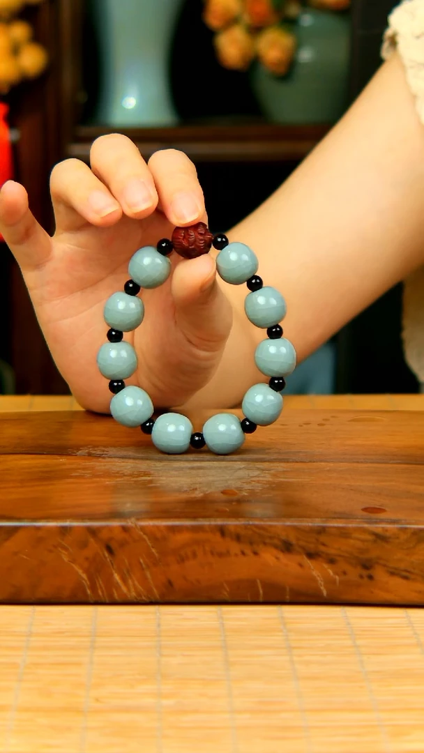 天青色原矿瓷珠男卡