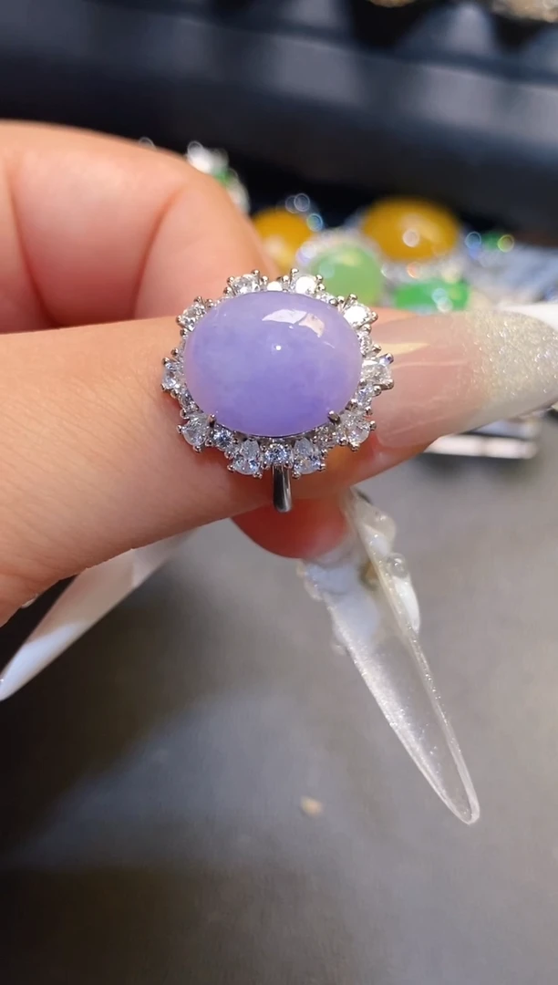 银S925镶嵌翡翠耳饰天然