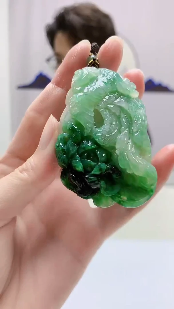 定制翡翠未镶嵌5159zm-毛货挂件57凤凰