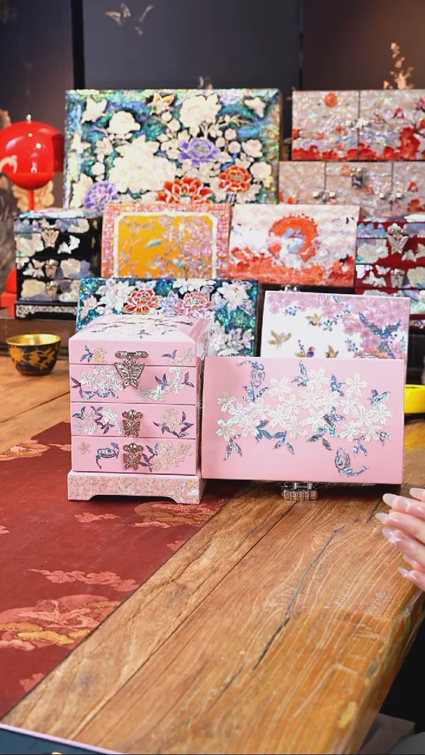 【闪购商品】瓷片核桃甄选非遗文化香椿木螺钿