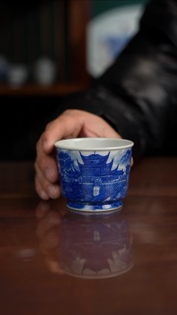 自成柴窑青花岳阳楼