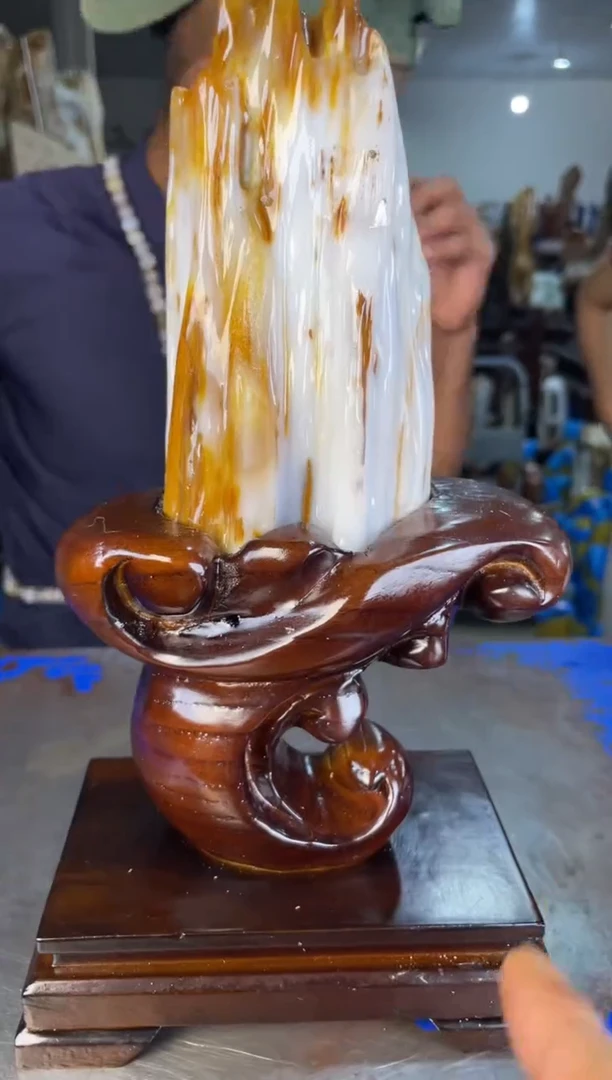 未镶嵌摆件硅化玉19