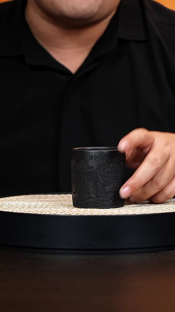 茶壶紫砂主人杯 石黄 老虎