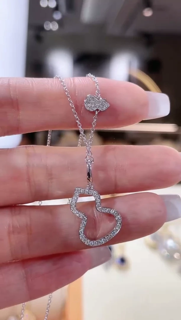 【闪购商品】钻石颈饰18K金镶嵌项链