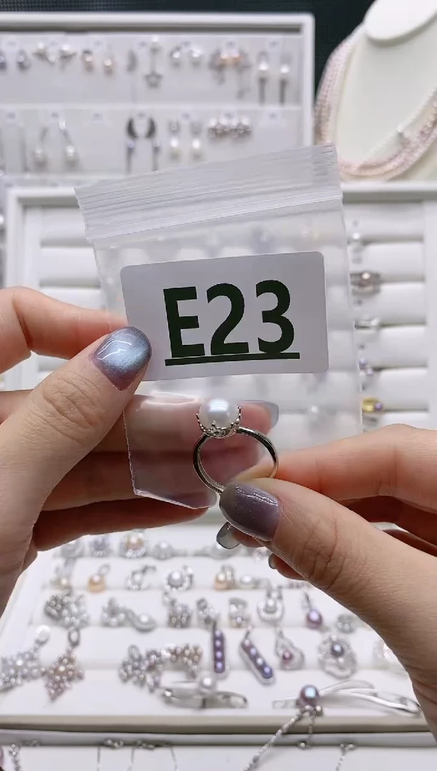 银S925镶嵌无淡水珍珠媛***光E23