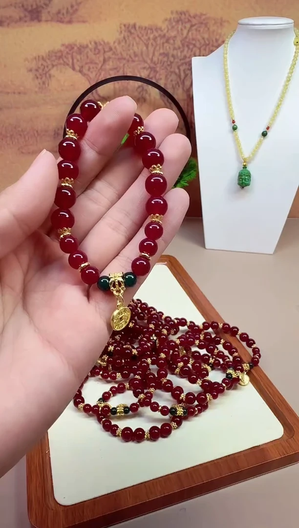 14K金镶嵌手链碧玺A170