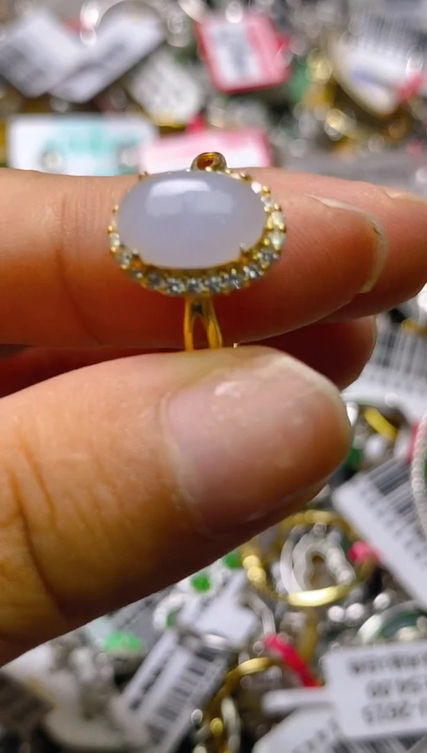 银S925镶嵌戒指翡翠百内无证书