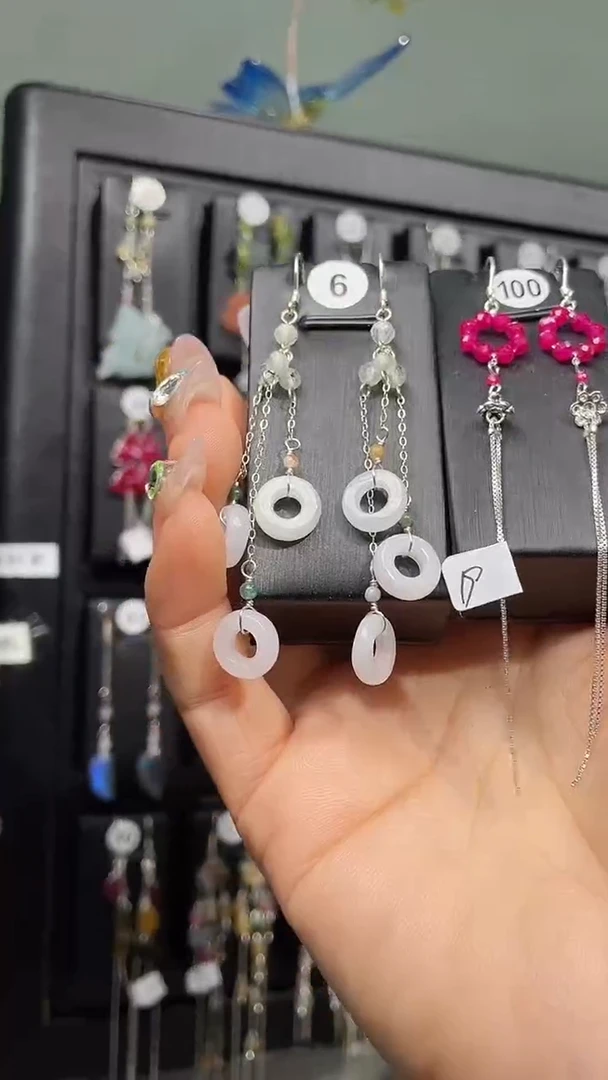 紫晶耳饰银S925镶嵌旺***~ 旺旺先背~