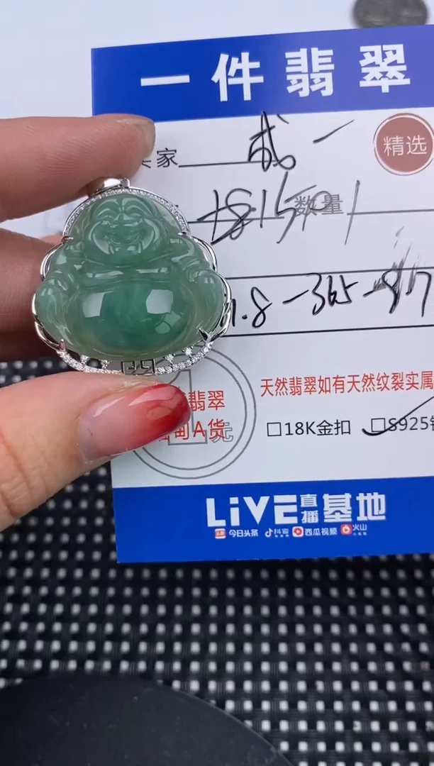 【闪购商品】翡翠颈饰银S925镶嵌挂件