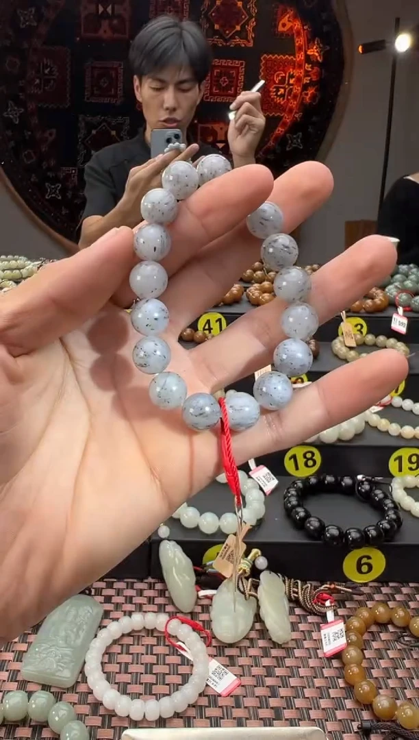 未镶嵌手串和田玉熬***阳黑山料手串卡12