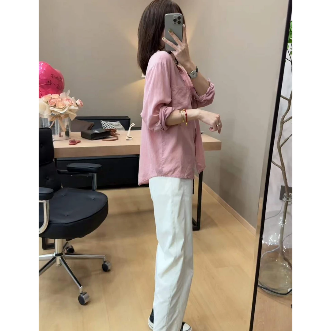 TY7 【冰感衬衫】巨显瘦高级感冰感衬衫（衣长63）