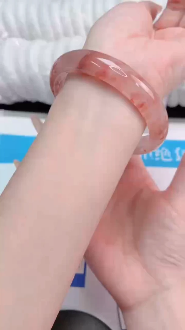 未镶嵌手镯石英质玉桃花酿138-圈口62-102