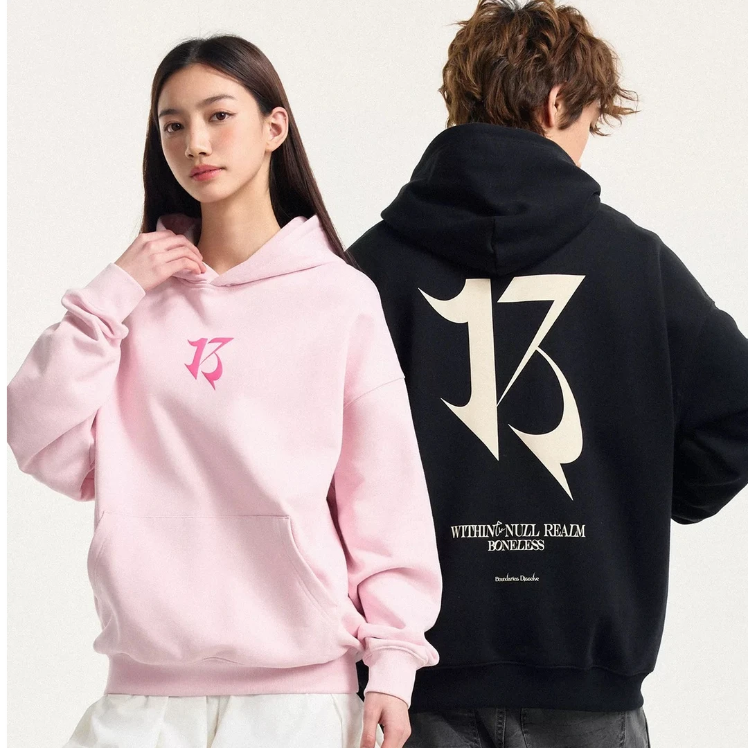 春季2025新款美式字母LOGO宽松复古套头连帽卫衣男女外套