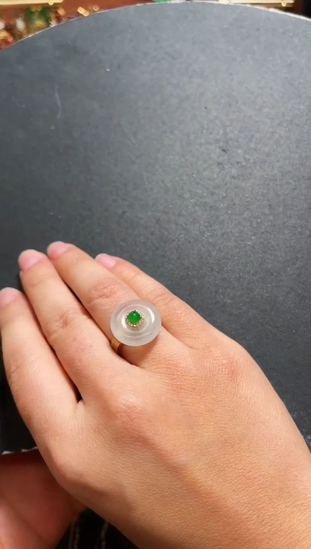 【闪购商品】翡翠戒指18K金镶嵌支持48小时鉴赏