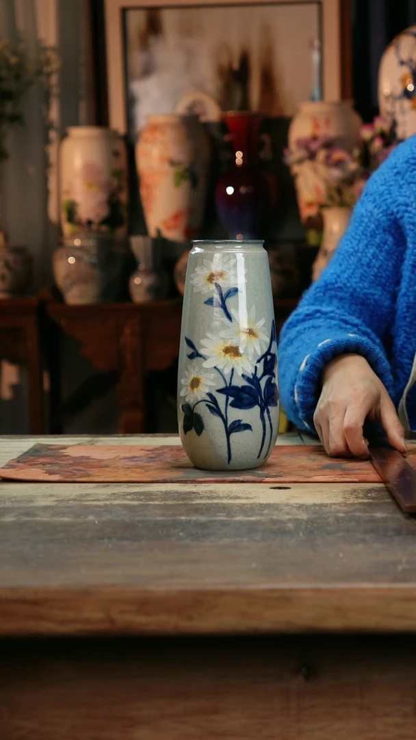 【闪购商品】瓷片景德镇纯手工釉下彩精品花瓶