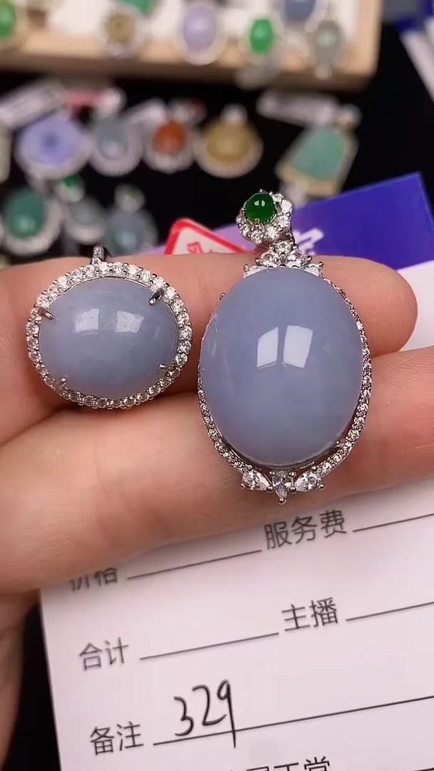 银S925镶嵌戒指翡翠3290