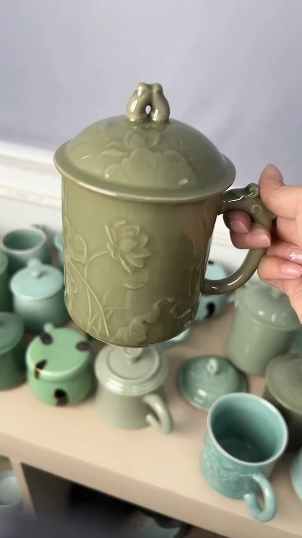 龙泉云间青瓷小米茶器