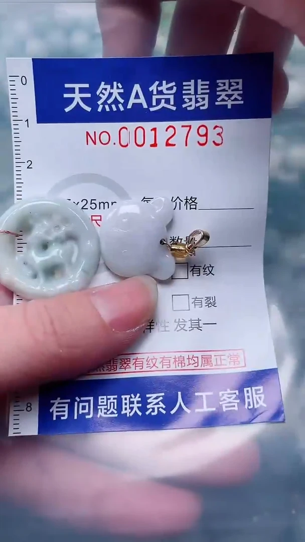 翡翠未镶嵌吊坠(赠链)1