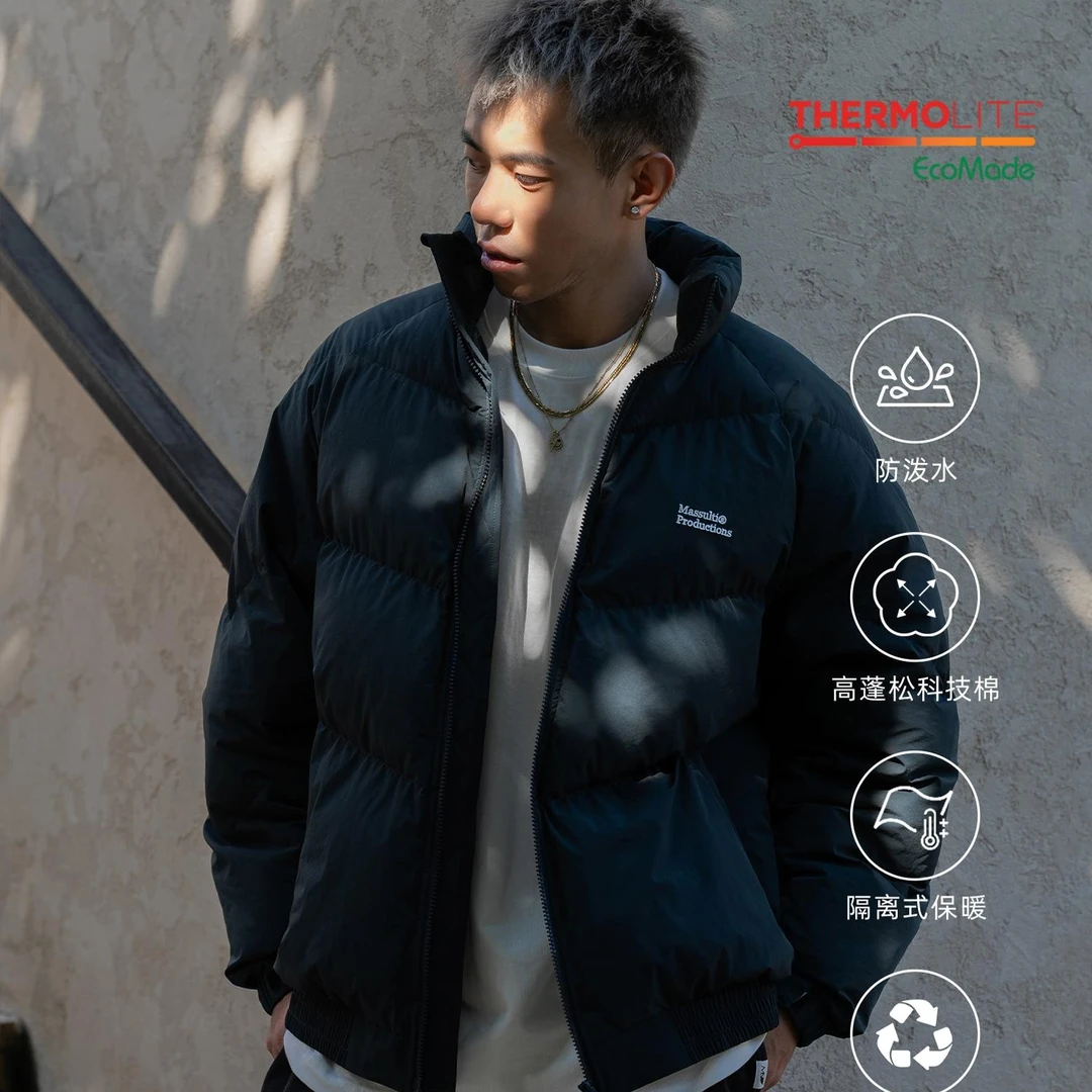 MASSULTI 24AW秋冬科技T棉蓬松石墨烯发热外套加厚保暖面包棉服