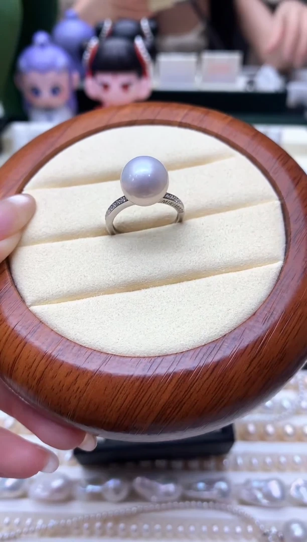 戒指银S925镶嵌淡水珍珠S925银淡水珍珠戒指