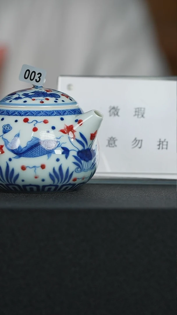 润翠堂釉里红鱼藻纹龙蛋壶003
