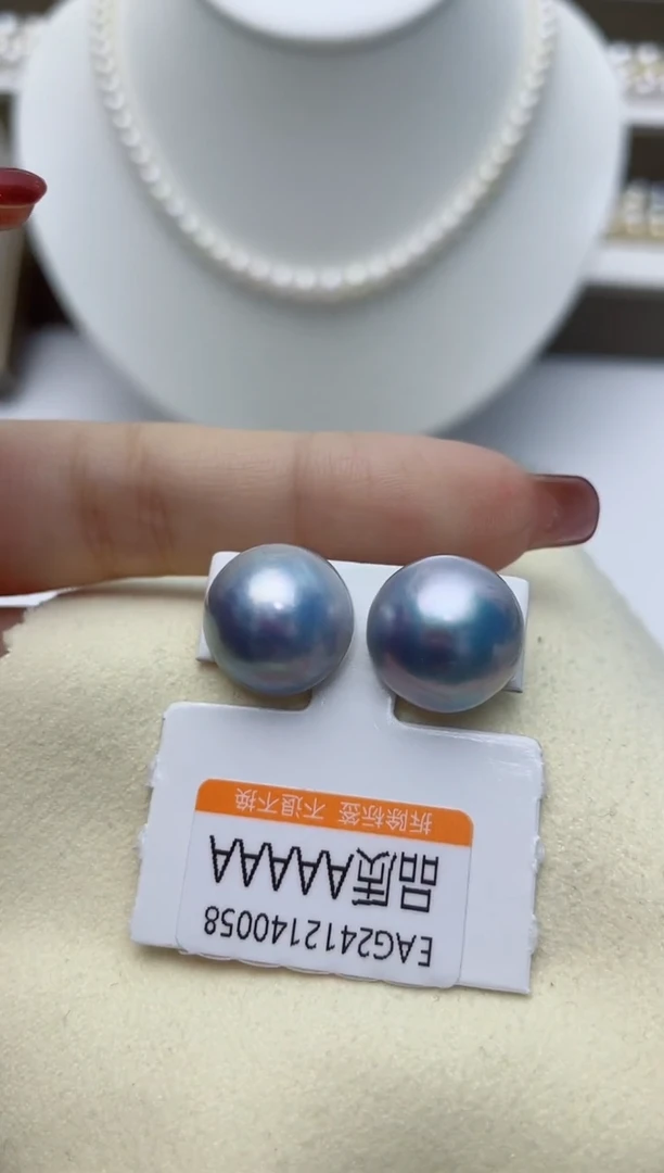 【闪购商品】拼合珍珠（马贝珠）耳饰银S925镶嵌W54