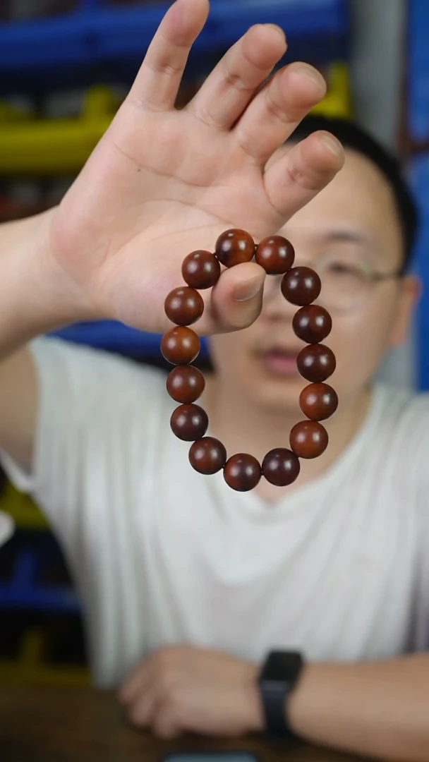 枣木雷击枣木玉化料手串1.5