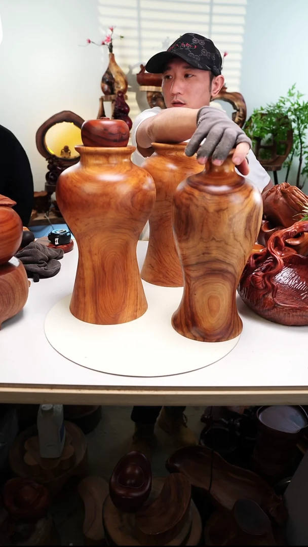 木用****6香樟木摆件/三个花器