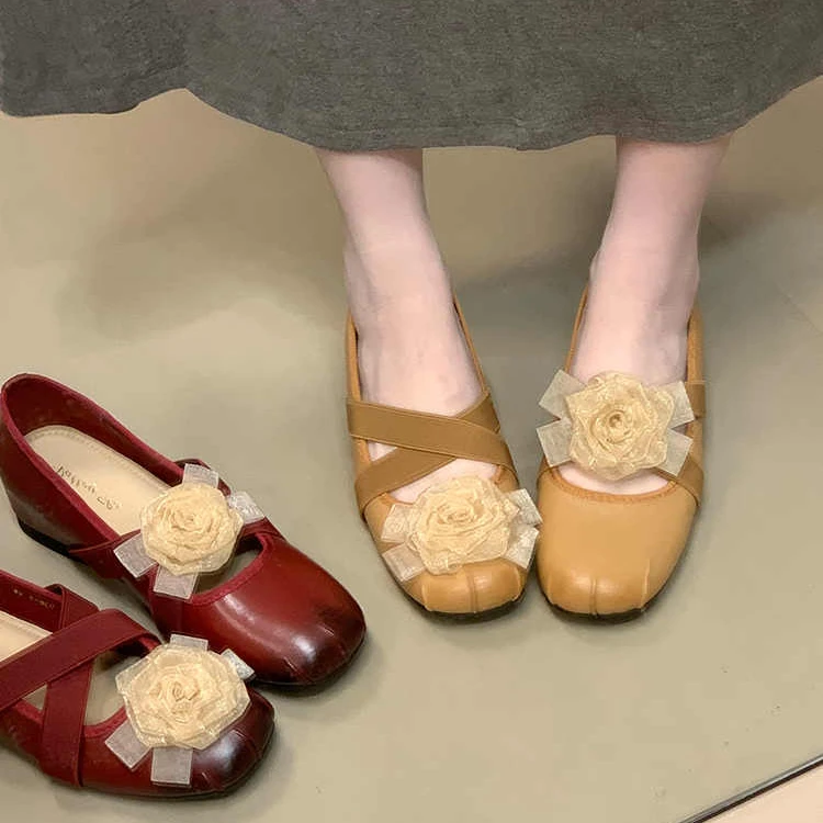 NLMD-9103-2新款设计感山茶花玛丽珍鞋2025浅口内增高气质单鞋子