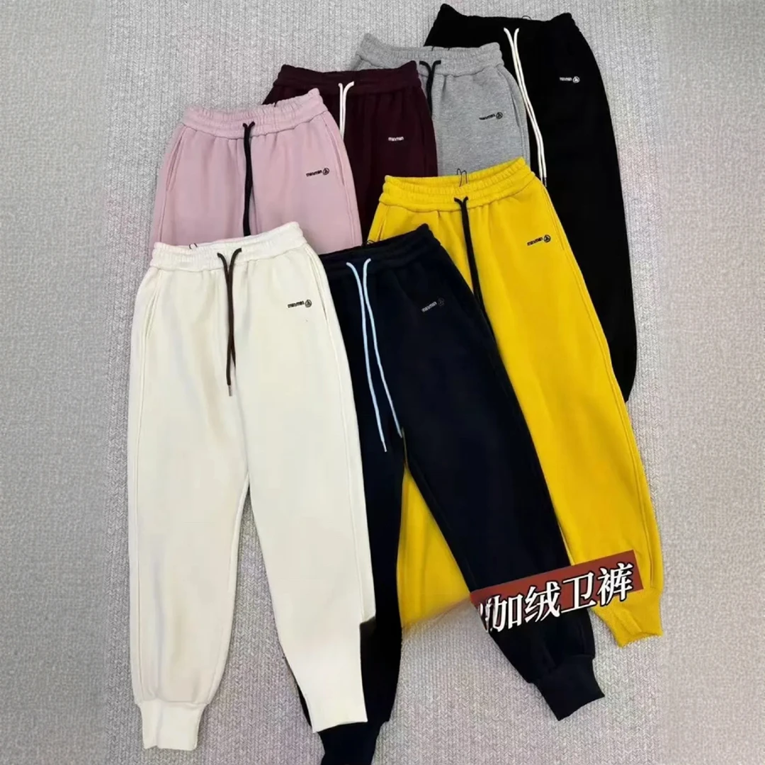 【88652】加绒小刺绣束脚卫裤休闲裤冬季运动裤