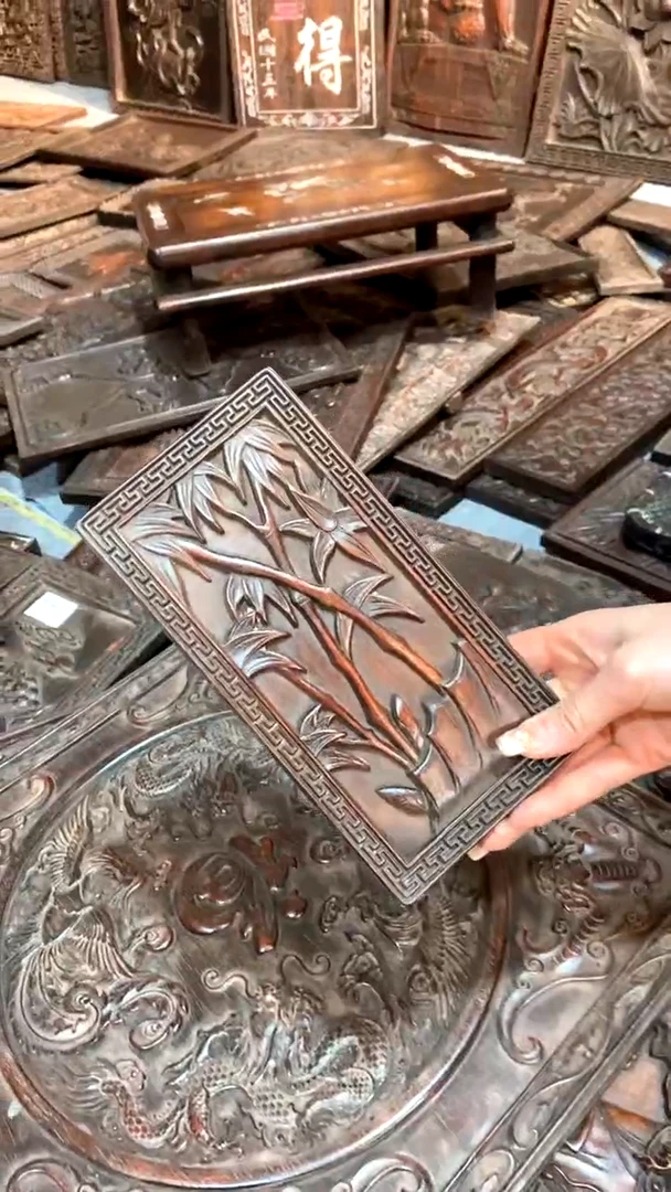 【闪购商品】木A紫檀雕刻板一物一拍以直播间为准