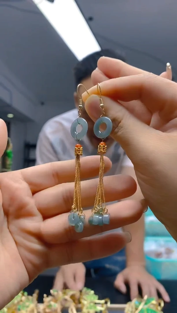 【闪购商品】翡翠耳饰合金049翡翠耳钩