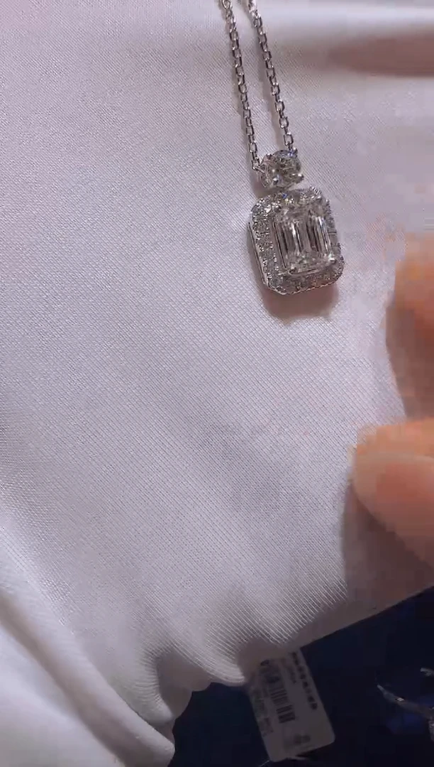 铂Pt950镶嵌实验室培育钻石戒指/指环1克拉香水瓶