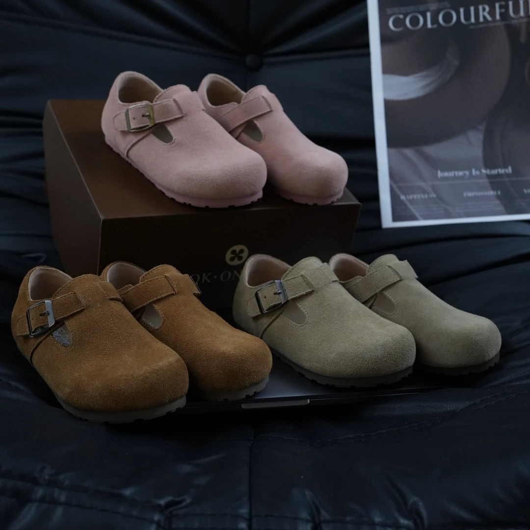 2025春季上新男童女童复古芒果头勃肯鞋时尚亲子真皮25003