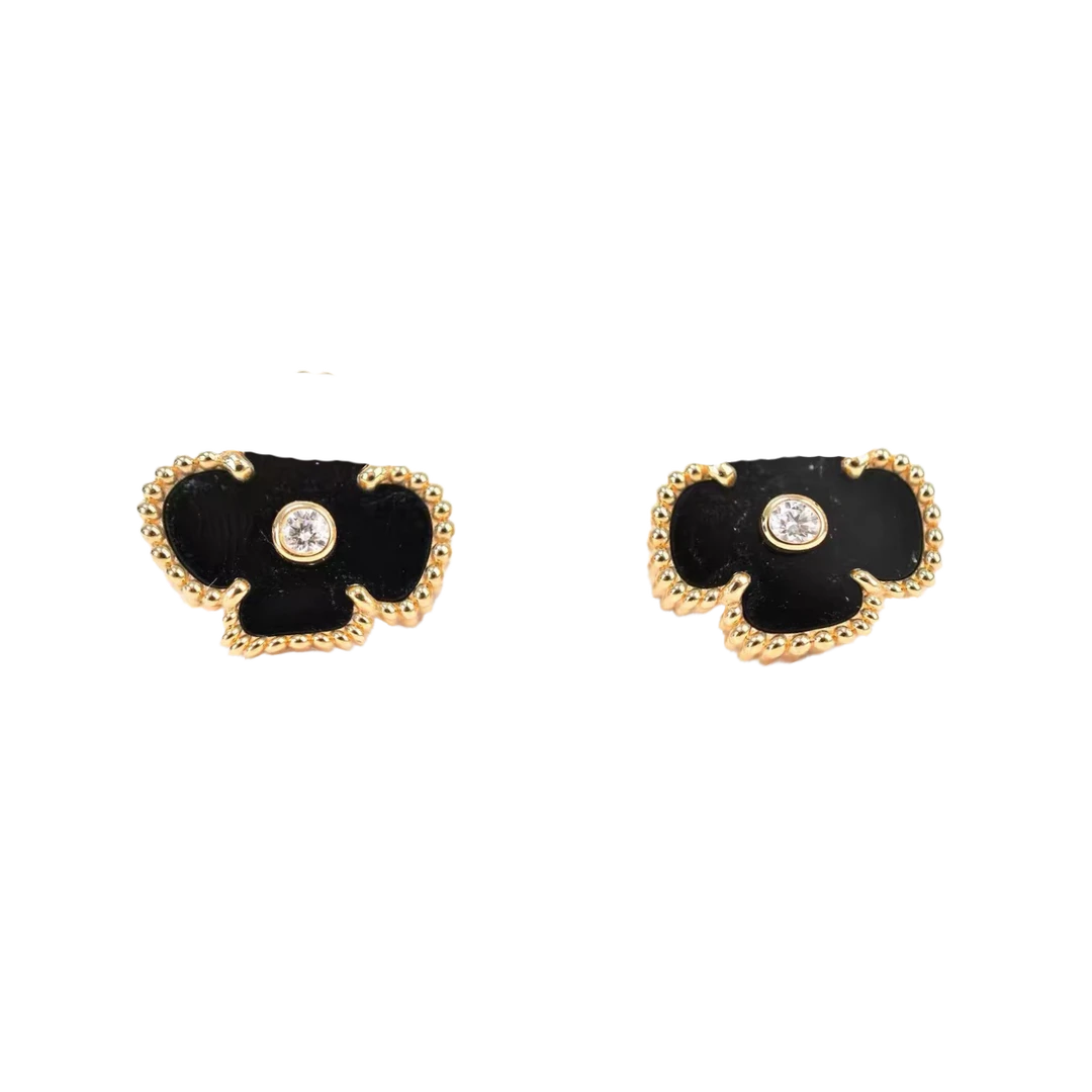 合金耳饰 四叶草耳钉新款小香风高级感耳饰