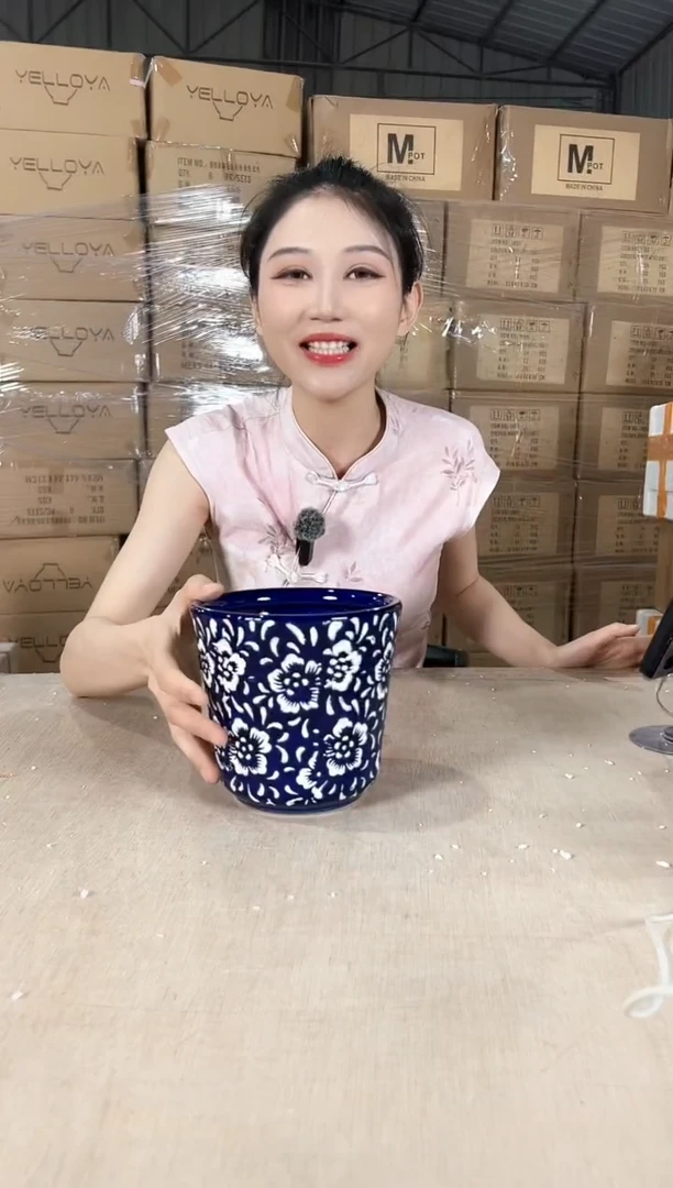 收腰蓝白花小号15x14