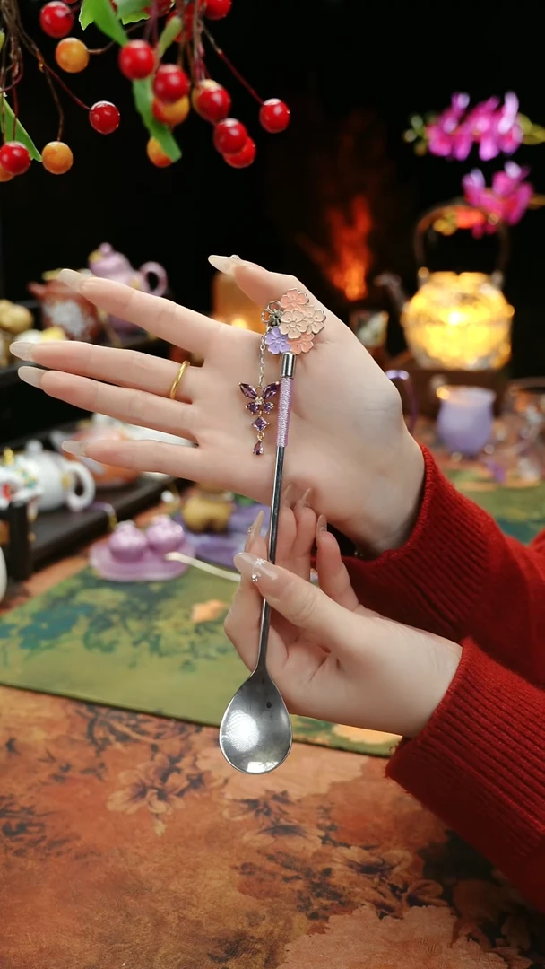 【闪购商品】紫色手工咖啡勺茶勺