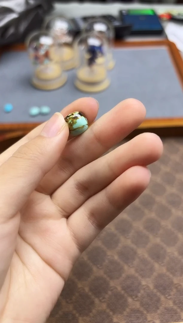未镶嵌绿松石挂件松石单珠配饰10*10mmGW