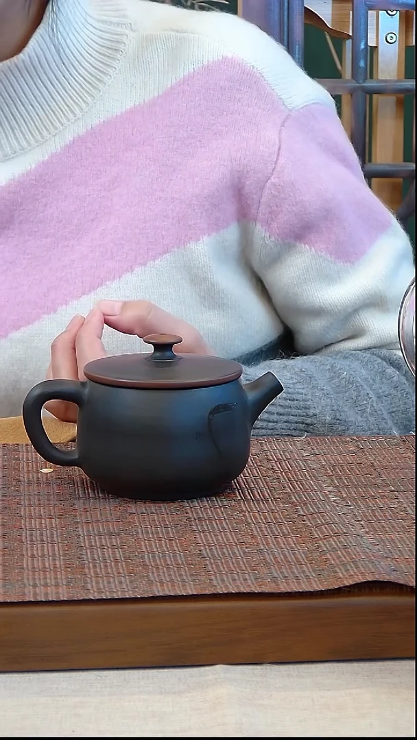 手工艺品琉璃建水紫陶纯手工制作