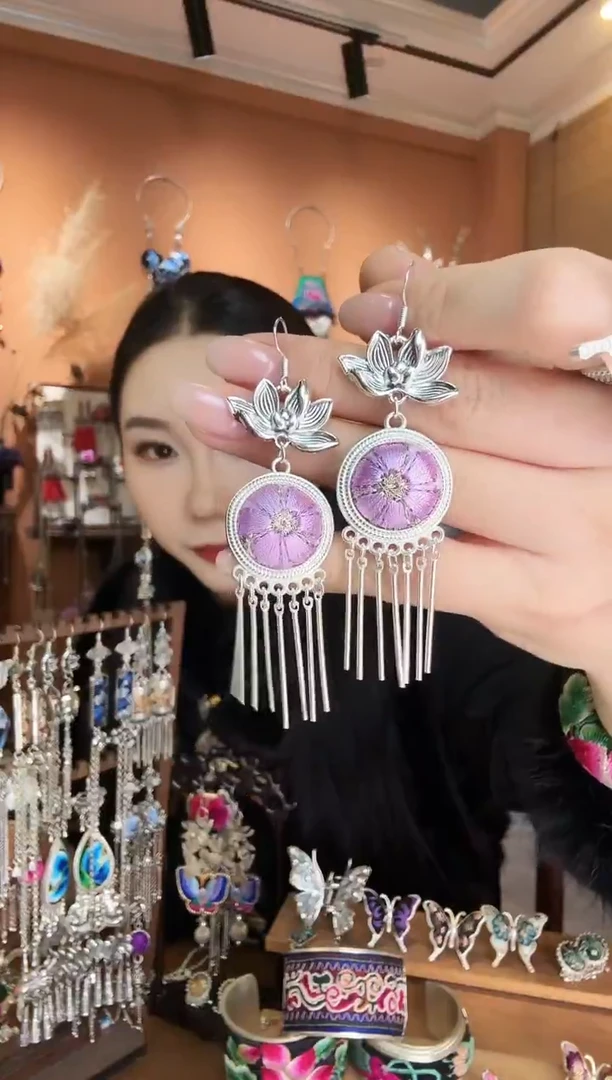 刺绣纯手工民族风耳环