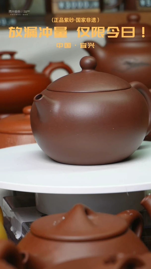 茶壶紫砂度**人腾兴紫砂全手工西施壶