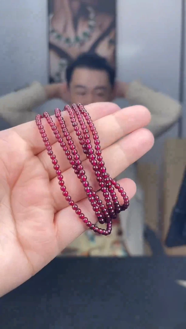 未镶嵌手串石榴石石榴石多圈手串多样性发其一
